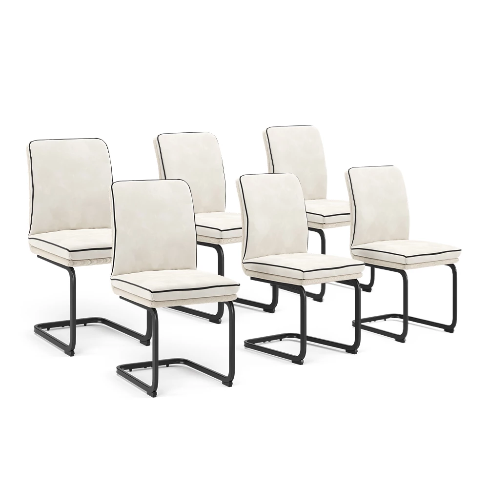 Vicco Freischwinger Beige 6er Set, Eleganza
