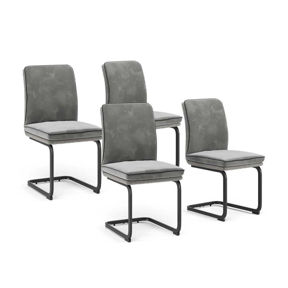 Vicco Freischwinger Grau 4er Set, Eleganza