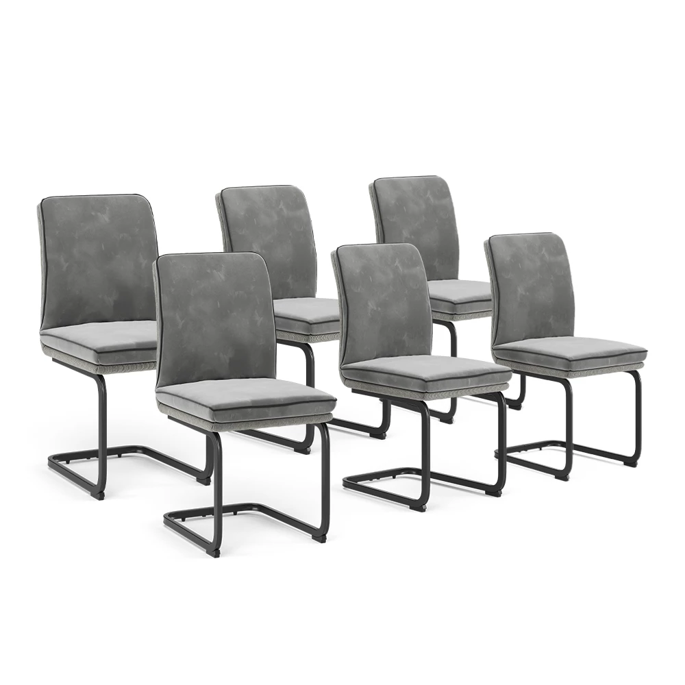 Vicco Freischwinger Grau 6er Set, Eleganza