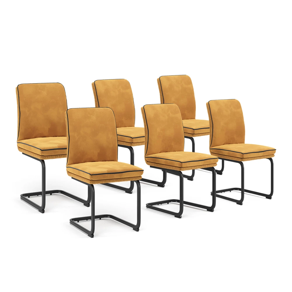 Vicco Freischwinger Gelb 6er Set, Eleganza