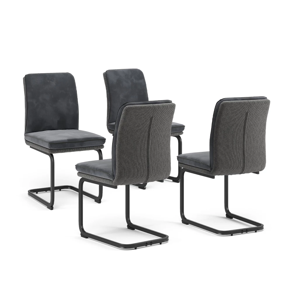 Konzolová židle v barvě Antracit na bílém pozadí s dekorativními prvky