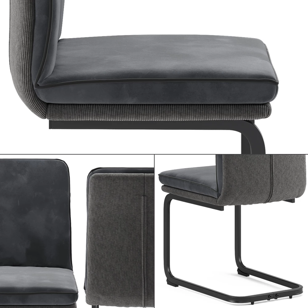 Detailní záběr na Konzolová židle v barvě Antracit, zobrazující design a povrchové detaily