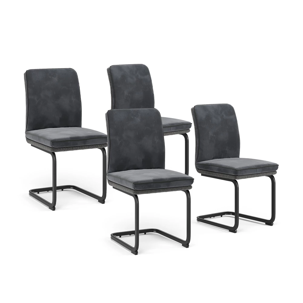 Vicco Freischwinger Anthrazit 4er Set, Eleganza