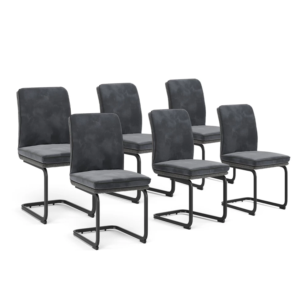 Vicco Freischwinger Anthrazit 6er Set, Eleganza