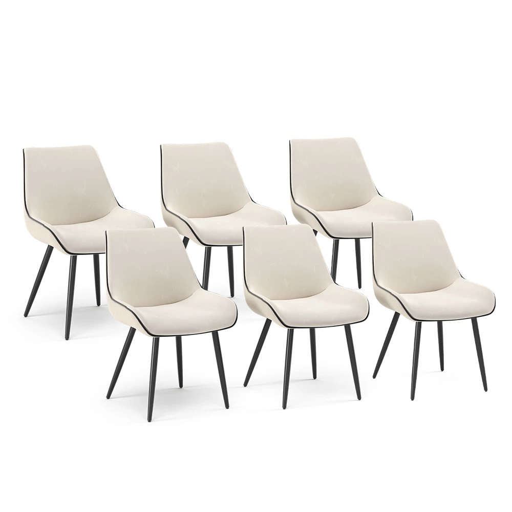 Vicco Esszimmerstuhl Bege 6er Set, Eleganza