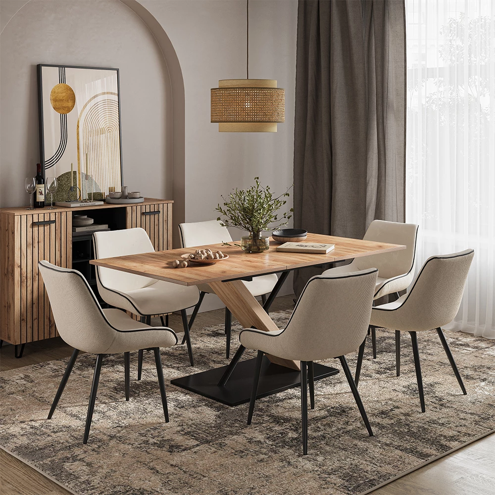 Vicco Esszimmerstuhl Bege 6er Set, Eleganza