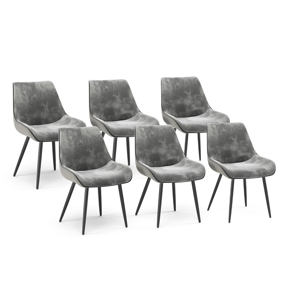 Vicco Jedálenská stolička Šedá Sada 6 kusov, Eleganza