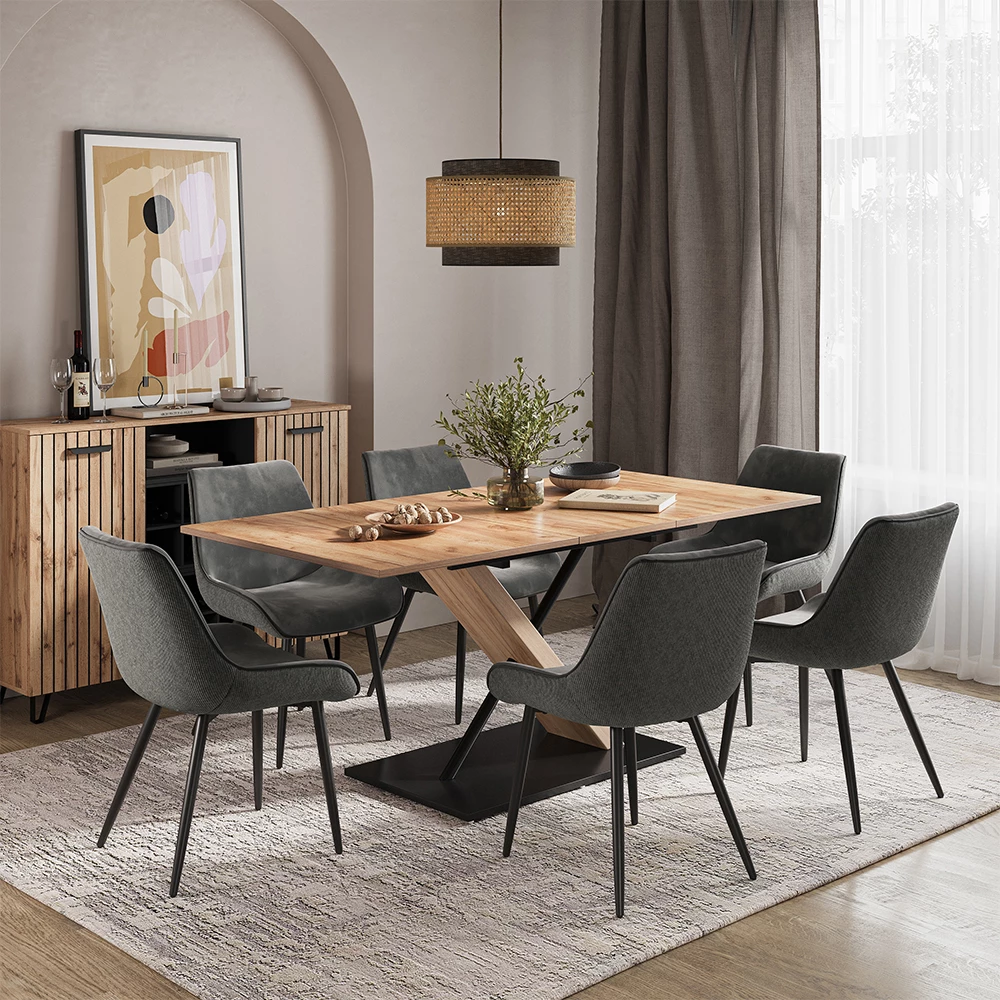 Vicco Scaun de masă antracit Set de 6, Eleganza