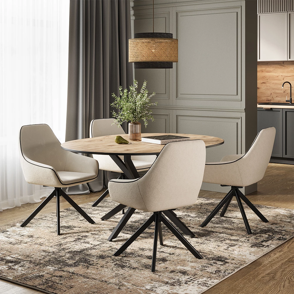 Vicco Loungesessel Beige 2er Set, Eleganza