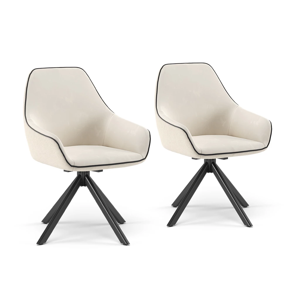 Vicco Loungesessel Beige 2er Set, Eleganza
