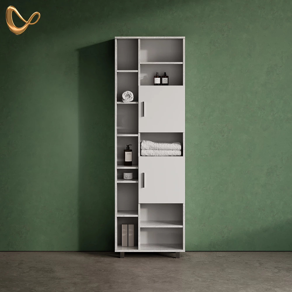 Badschrank Eisak Beton 60 x 190 cm livinity®