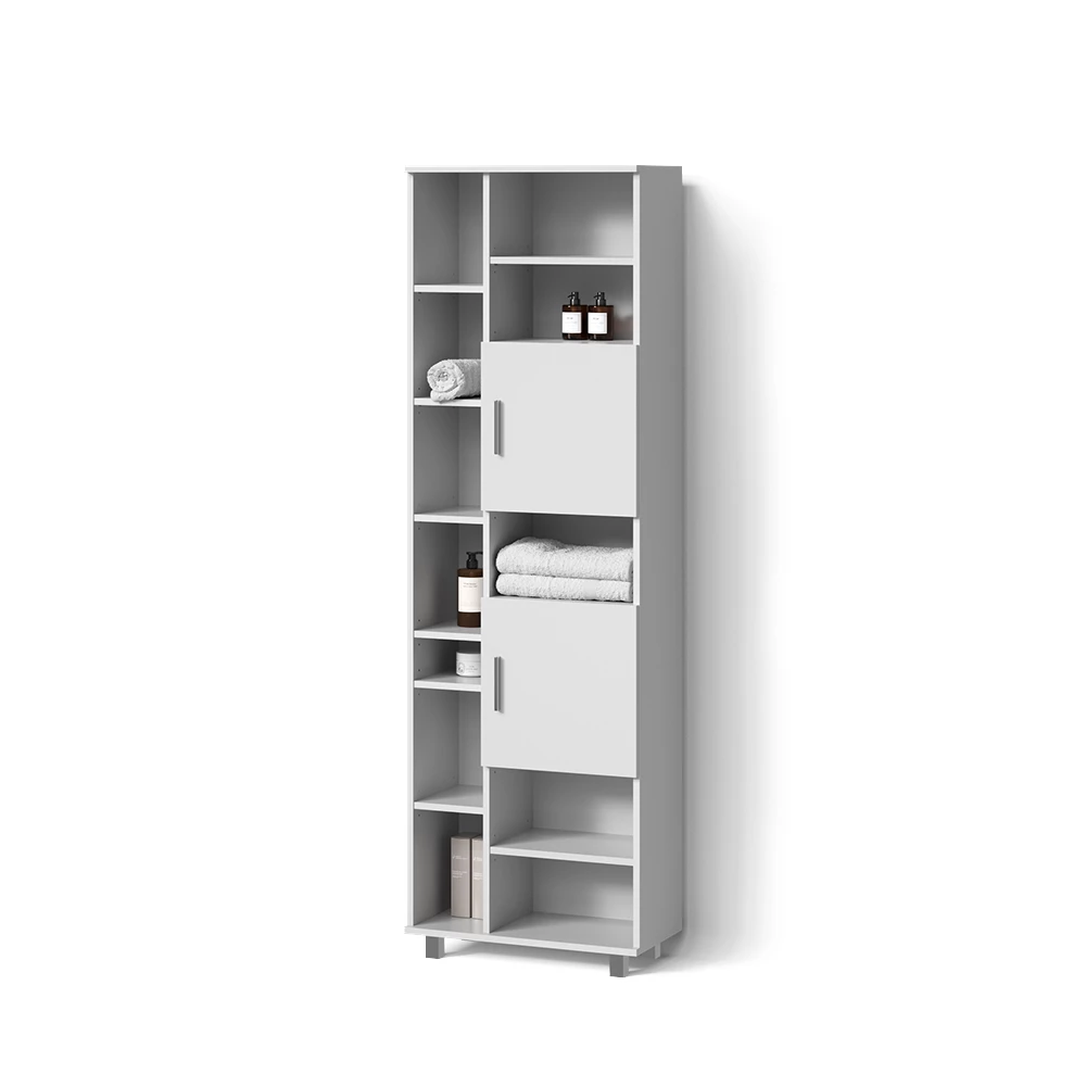 Badschrank in Weiß auf weißem Hintergrund