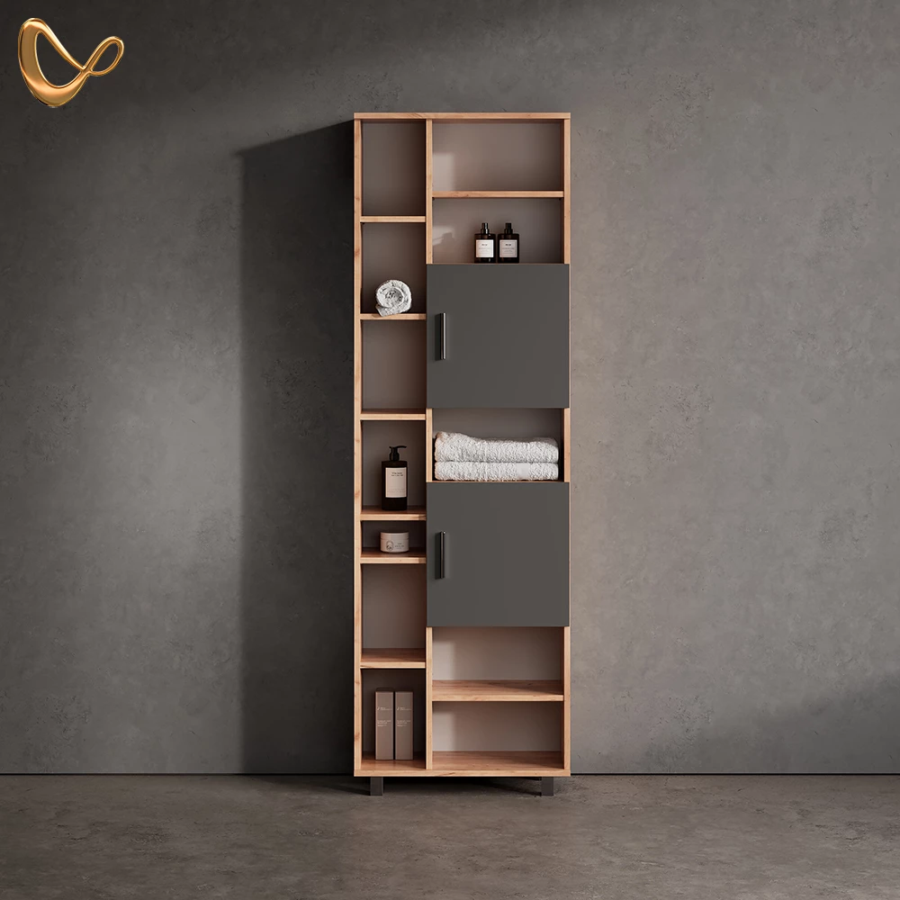 Badschrank Eisak Goldkraft Eiche 60 x 190 cm livinity®