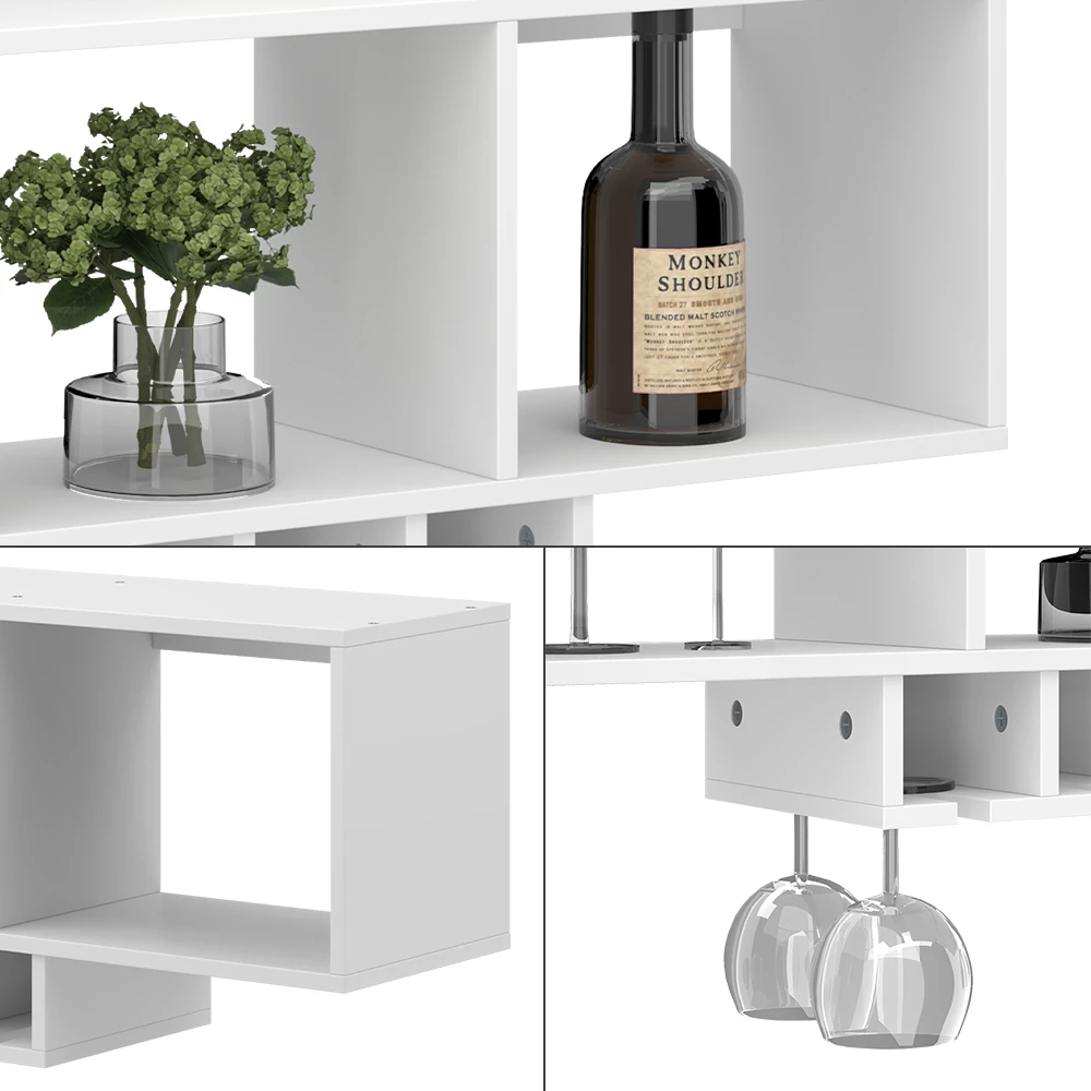 Primo piano di Portabicchieri da vino in Bianco, mostrando design e dettagli della superficie