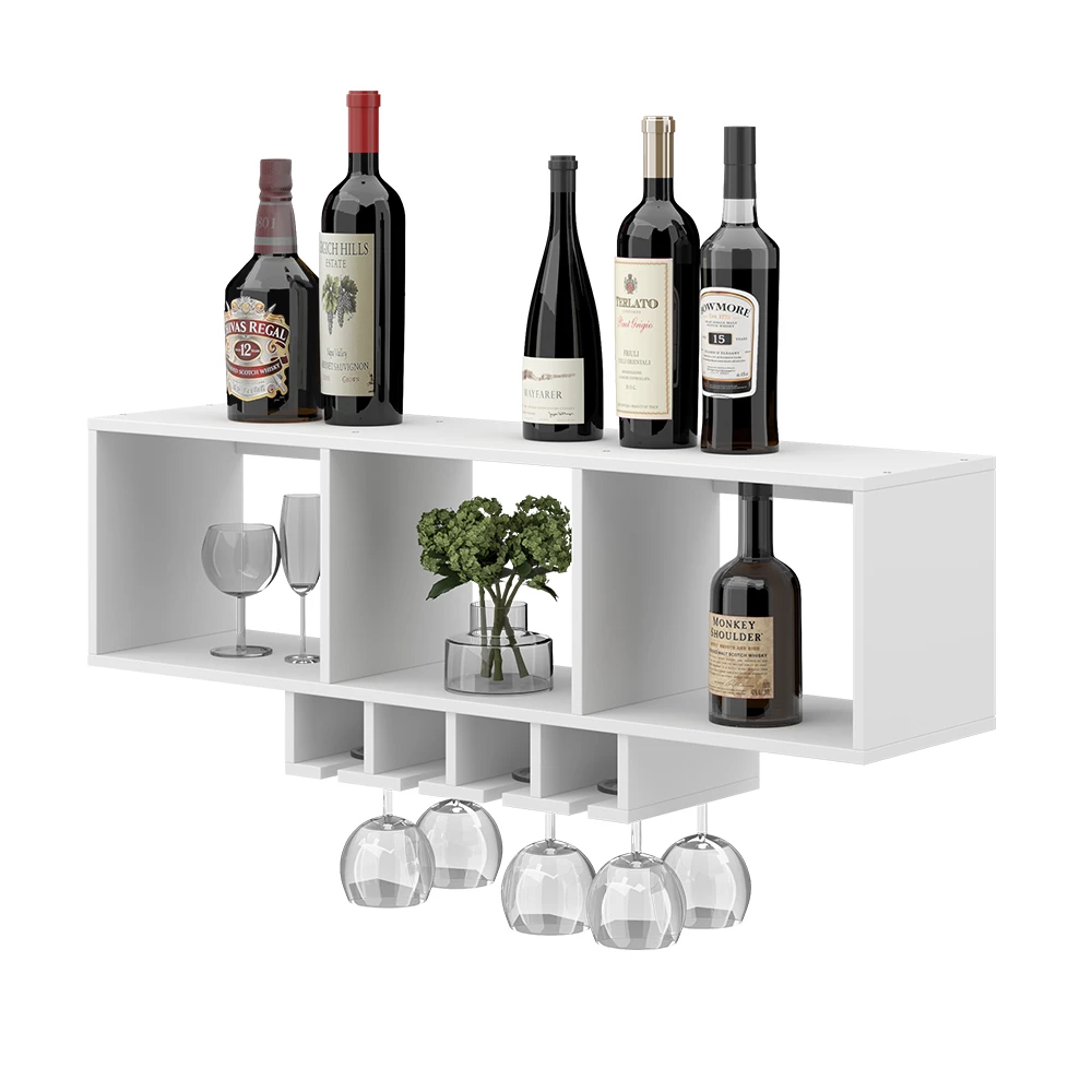 Portabicchieri da vino in Bianco su sfondo bianco con elementi decorativi