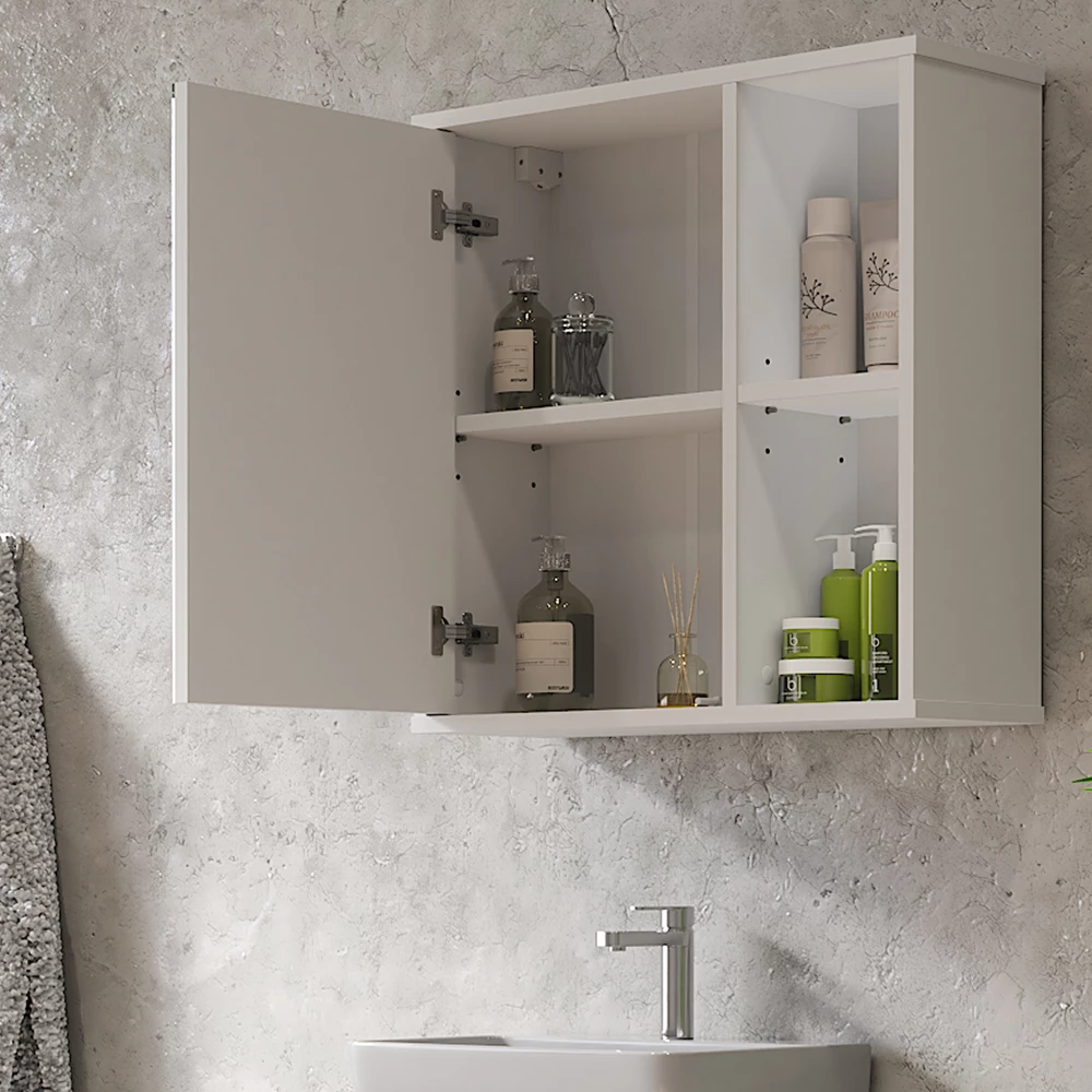 Vicco Badspiegelschrank Weiß 60 x 60 cm, Leano