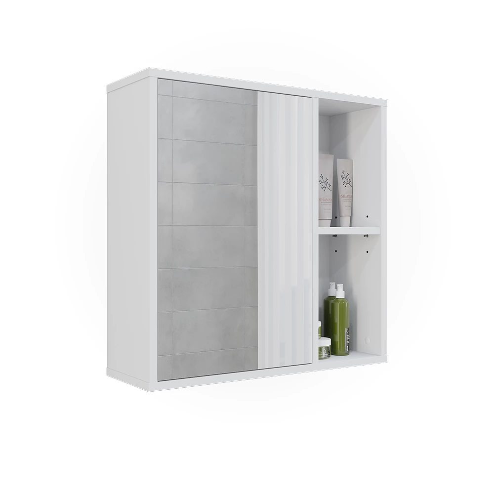 Vicco Badspiegelschrank Weiß 60 x 60 cm, Leano