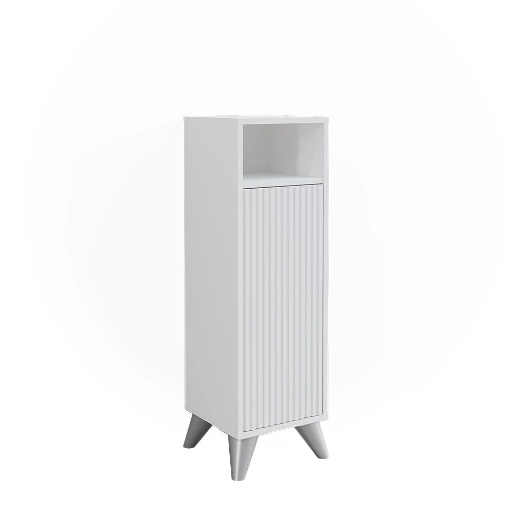 Vicco Midischrank Weiß 30 x 97 cm mit Tür, Leano