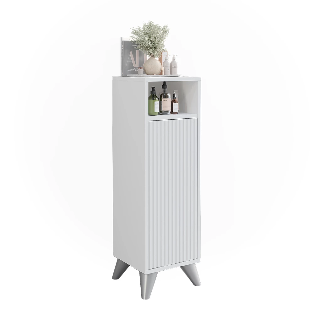 Vicco mobiletto bagno Bianco 30 x 97 cm con porta, Leano