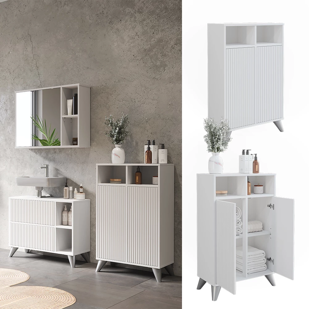 Vicco Bianco 60 x 97 cm con 2 porte, Leano
