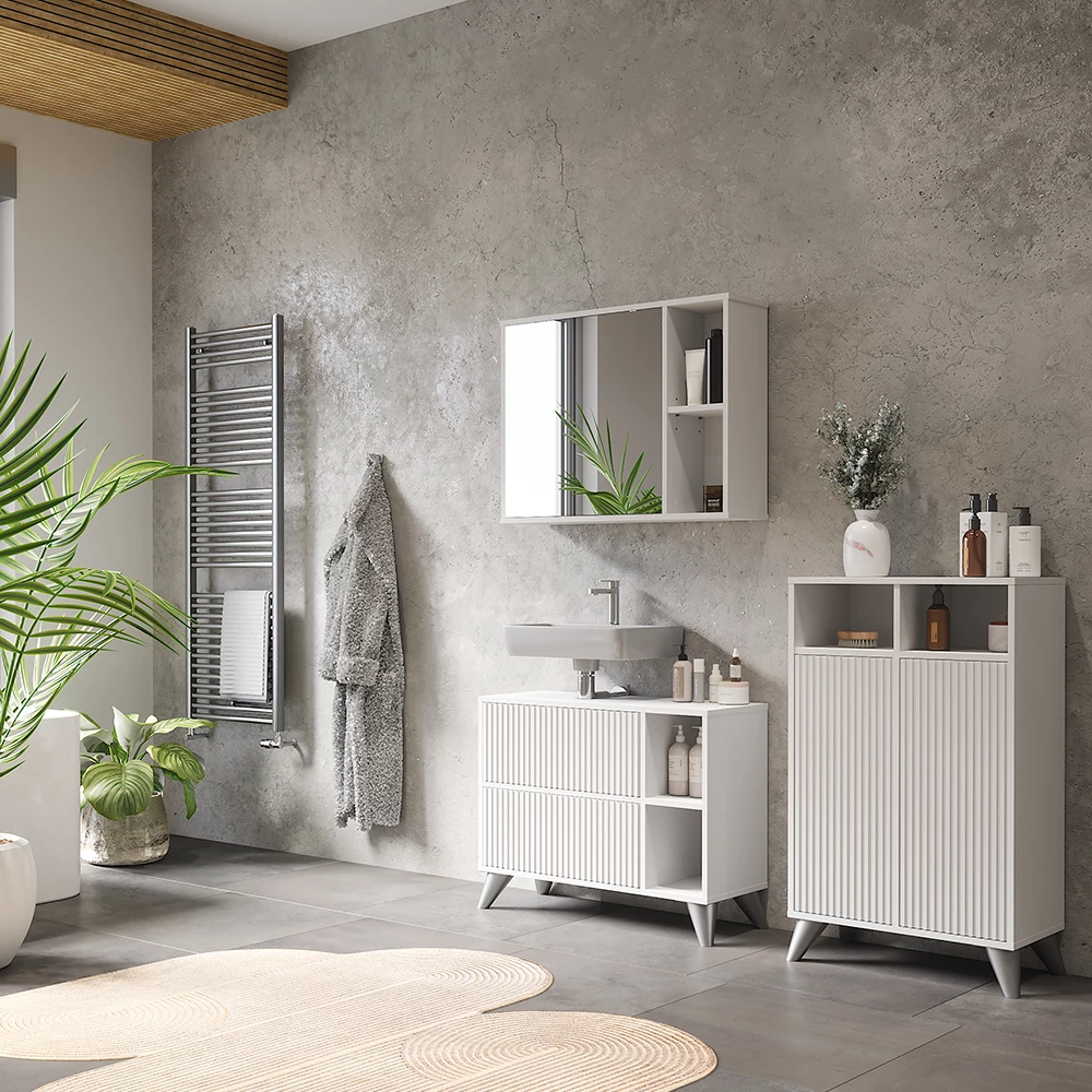 Vicco Bianco 60 x 97 cm con 2 porte, Leano