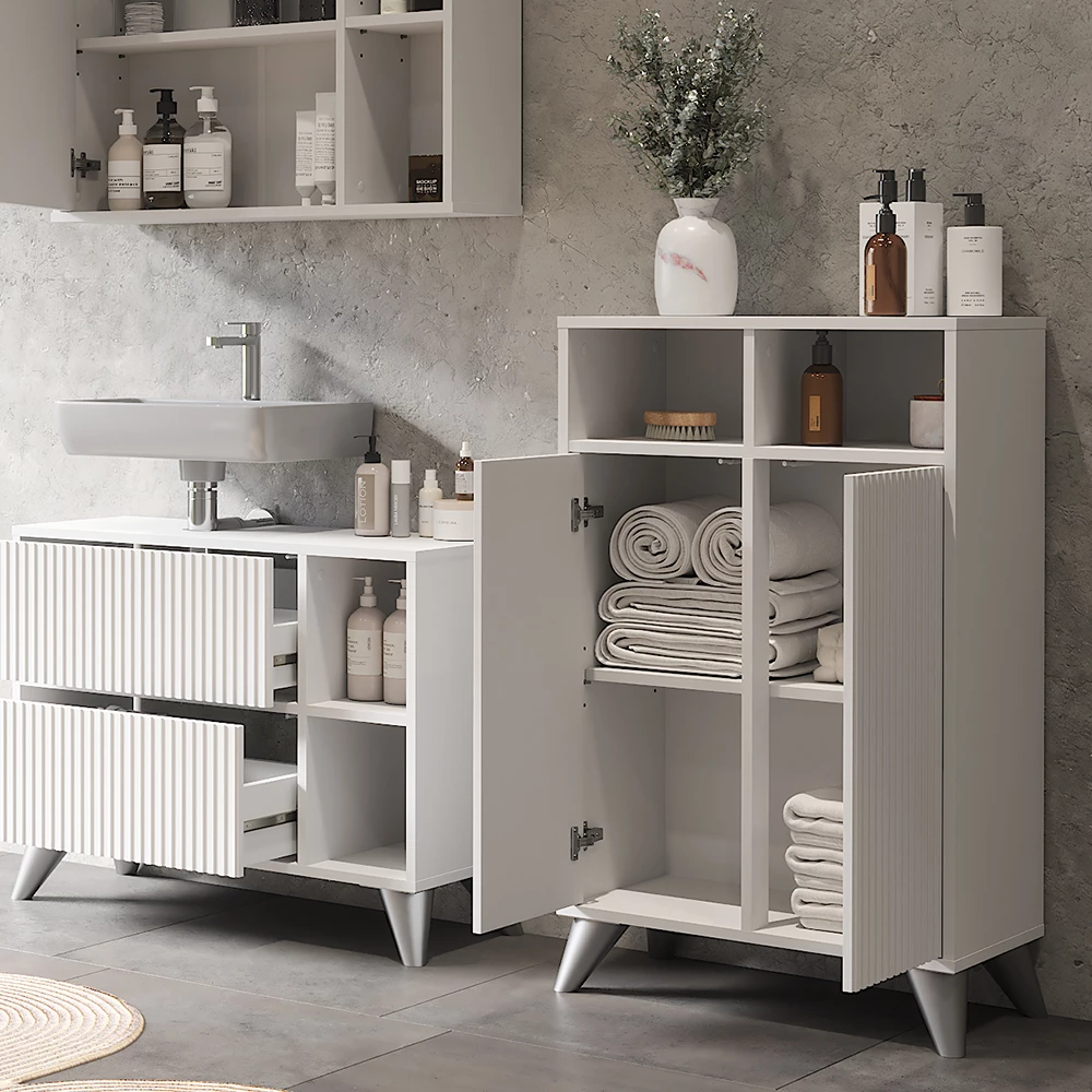 Vicco Bianco 60 x 97 cm con 2 porte, Leano
