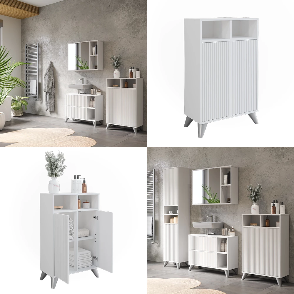 Vicco Bianco 60 x 97 cm con 2 porte, Leano