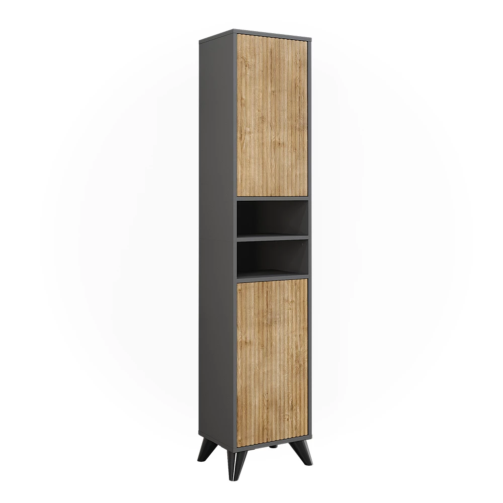 Vicco Kylpyhuoneen kaappi Antrasiitti/vuoristotammi 38x180 cm2 ovea, Leano