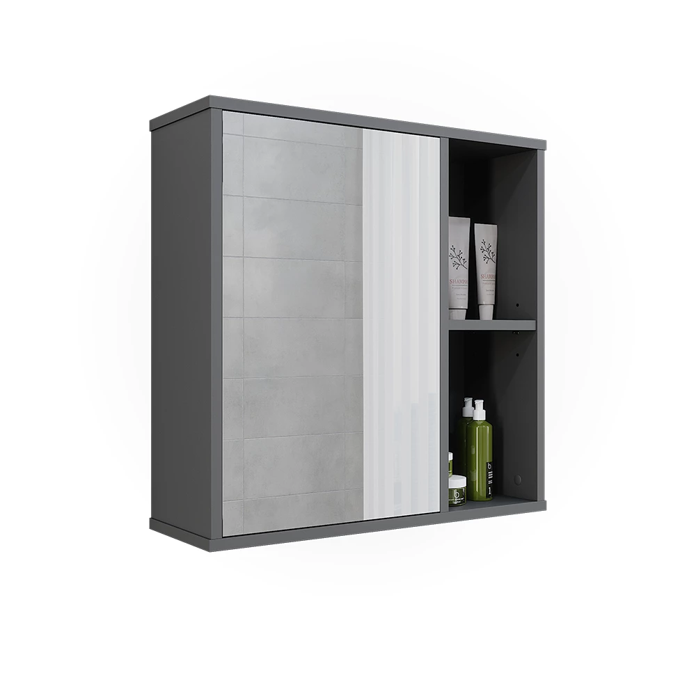 Vicco Badkamerspiegelkast Antraciet 60 x 60 cm, Leano