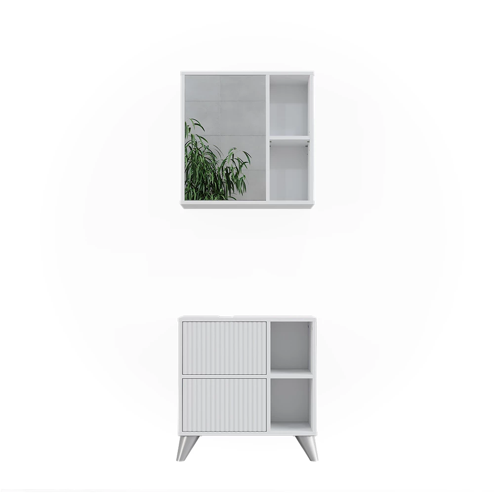 Vicco Badmöbel-Set Branco 2 Teile, Leano