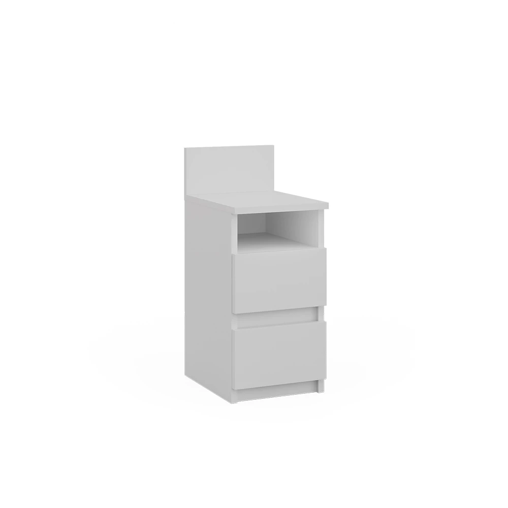 Vicco Mesilla de noche Blanco 25 x 59.1 cm con 2 cajones, Monty