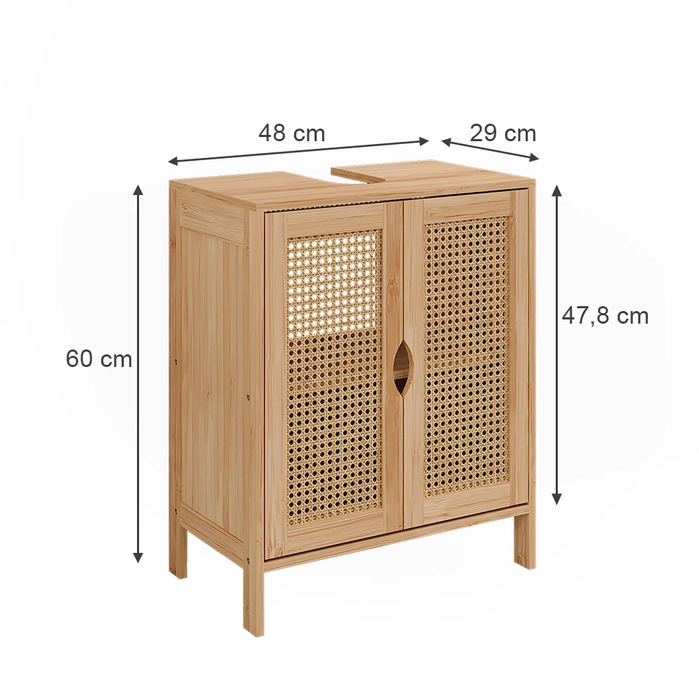 Vicco Wastafelonderkast Bamboe 48 x 60 cm, Liora