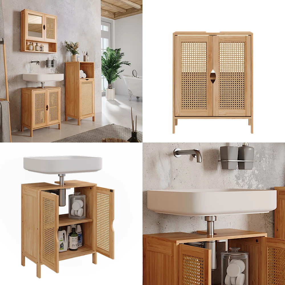 Vicco Wastafelonderkast Bamboe 48 x 60 cm, Liora