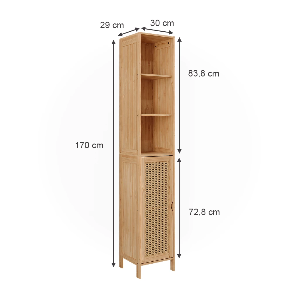 Vicco Badkamermeubel Bamboe 30 x 170 cm, Liora
