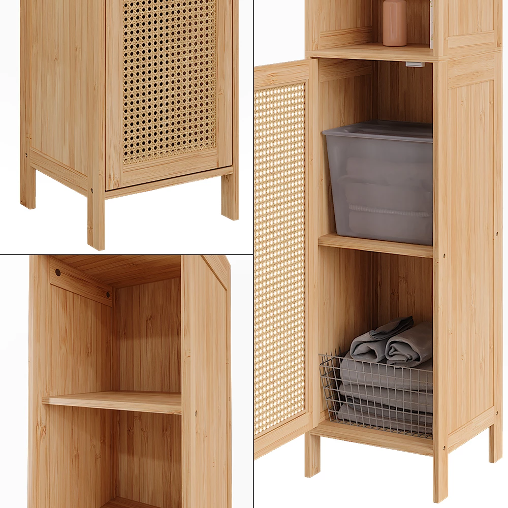 Vicco Badschrank Bambus 30 x 170 cm, Liora