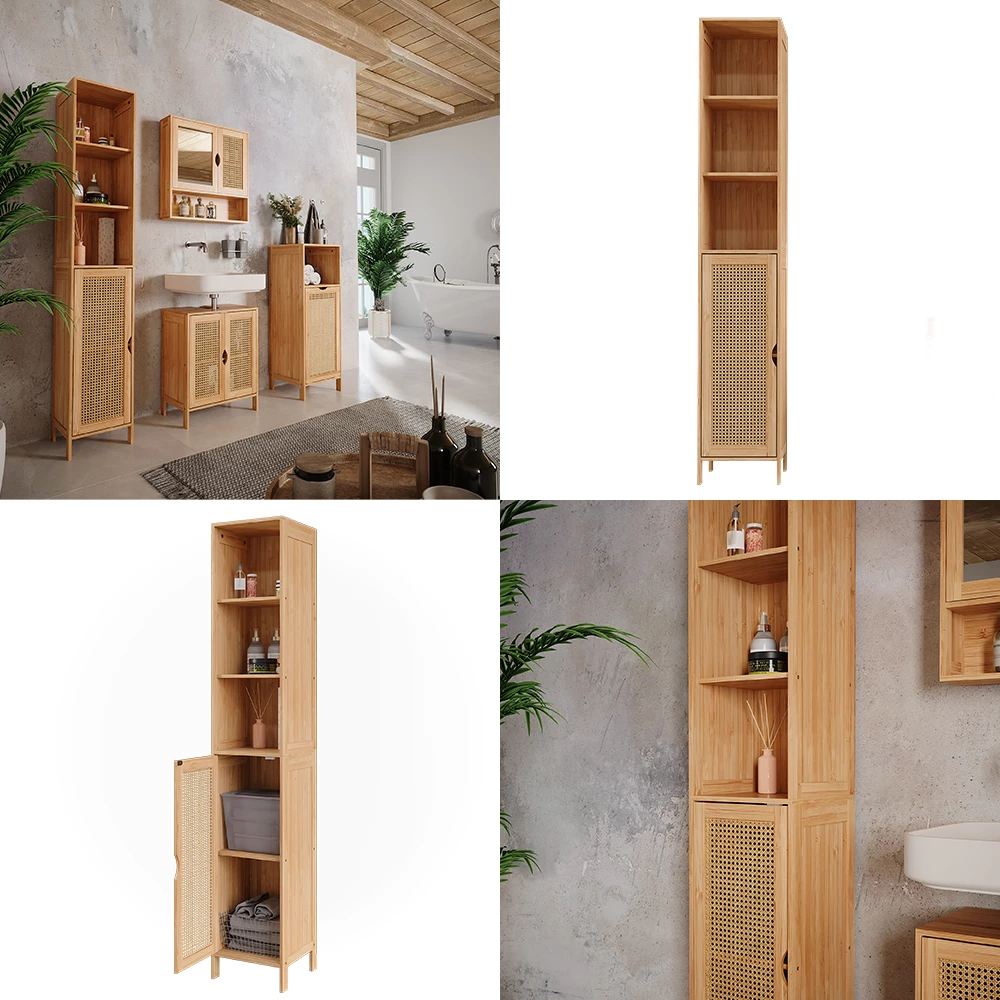 Vicco Badschrank Bambus 30 x 170 cm, Liora
