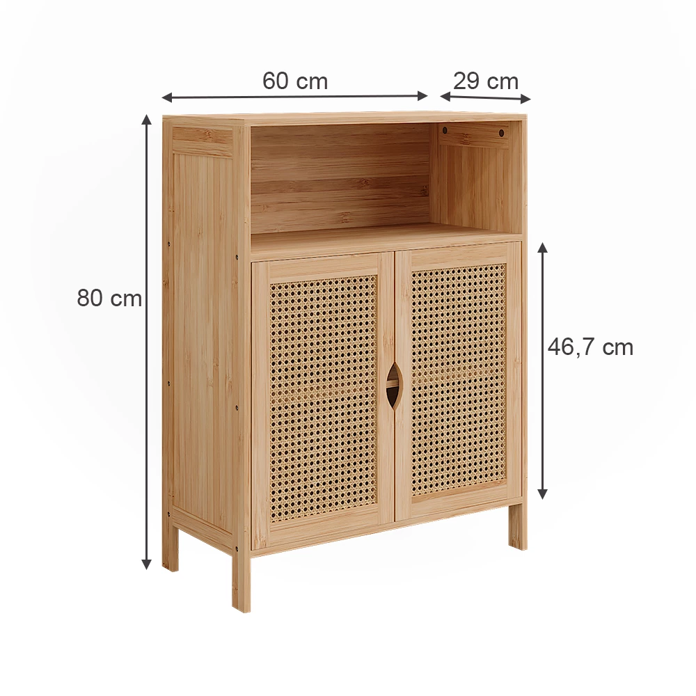 Vicco Halfhoge kast Bamboe 60 x 80 cm, Liora