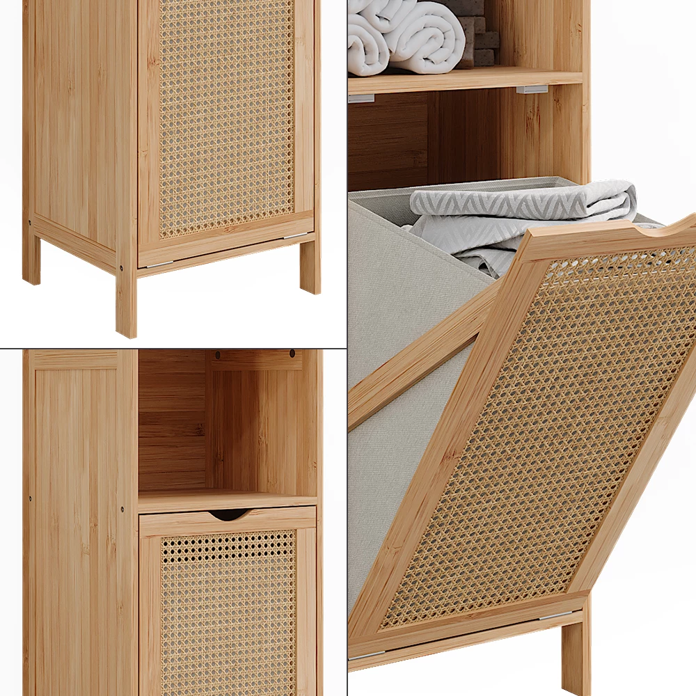 Vicco Badkamerkast Bamboe 36 x 98 cm, Liora