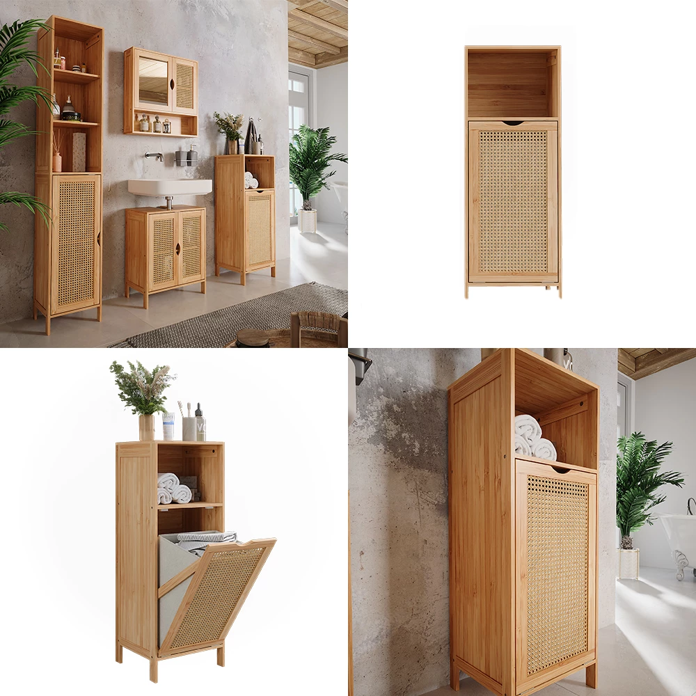 Vicco Badkamerkast Bamboe 36 x 98 cm, Liora