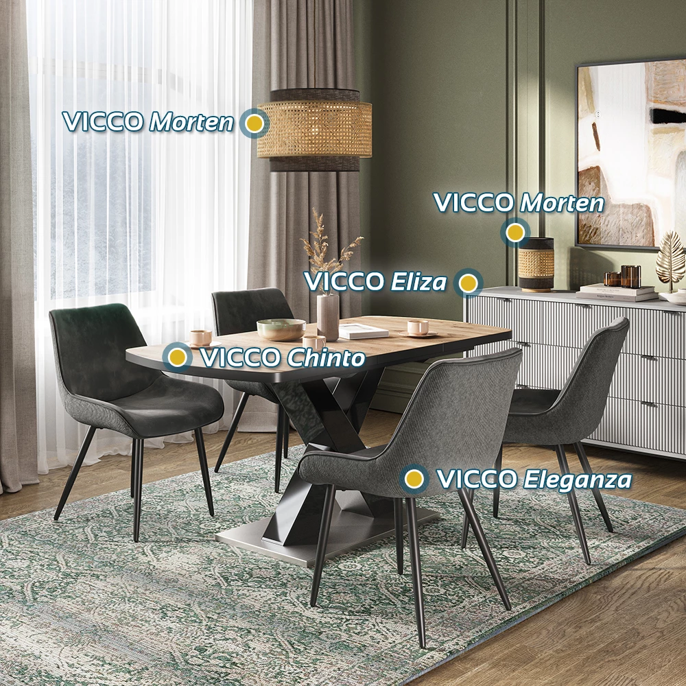 Esszimmerstuhl in Anthrazit auf weißem Hintergrund