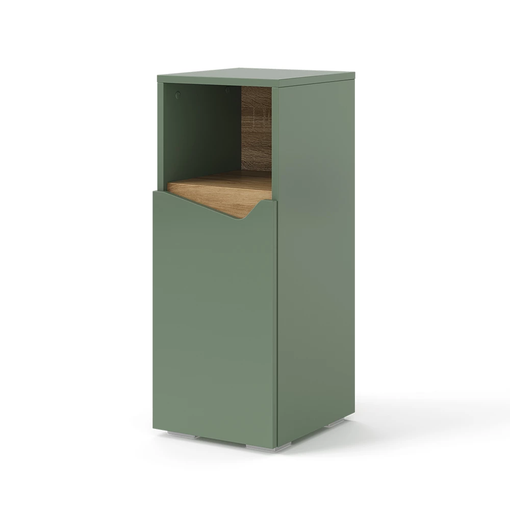 Vicco Midischrank Grün/Artisan 30 x 74.5 cm mit Tür und offenem Fach, Marelle