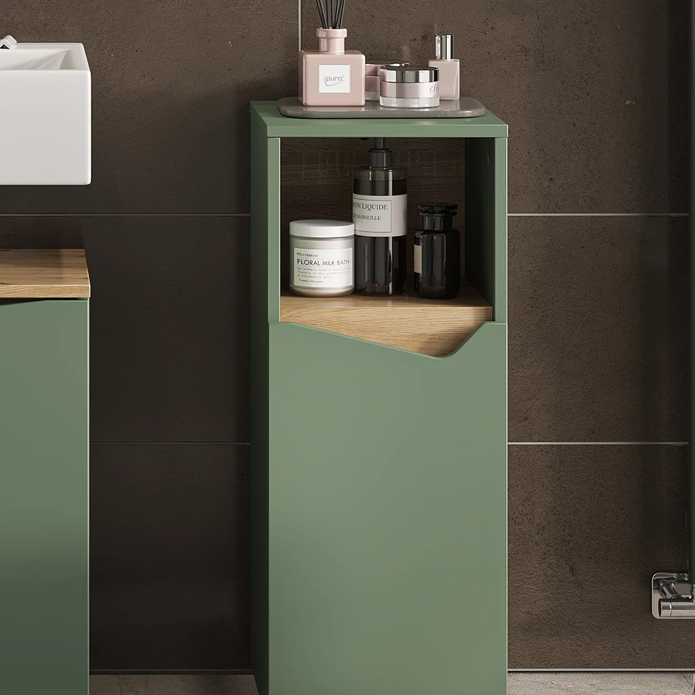 Vicco Verde/Artigianale 30 x 74.5 cm con porta e vano aperto, Marelle