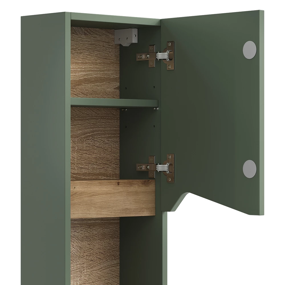 Vicco Badschrank Grün/Artisan 30 x 67 cm mit Tür und offenem Fach, Marelle