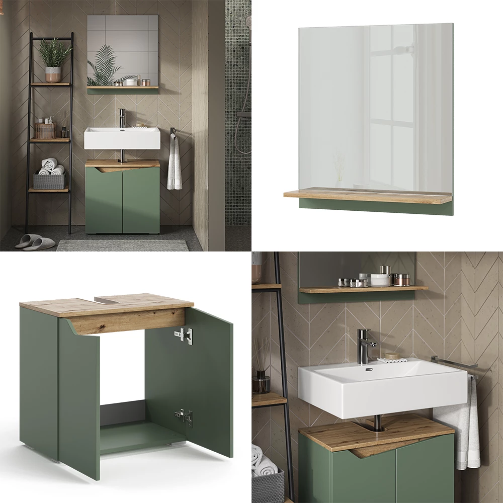 Vicco Badmöbel-Set Grün/Artisan 2 Teile, Marelle