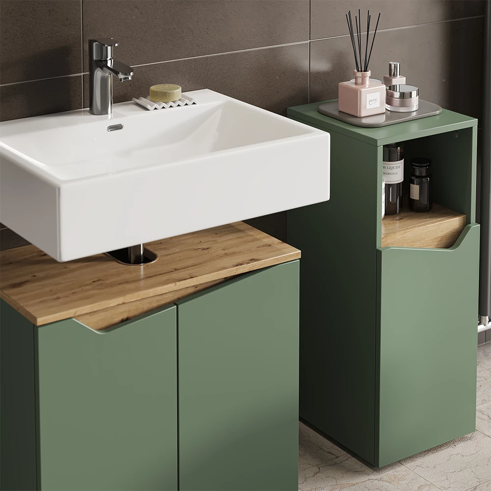 Vicco Badkamermeubelset Groen/Kunstzinnig 4 Teile, Marelle