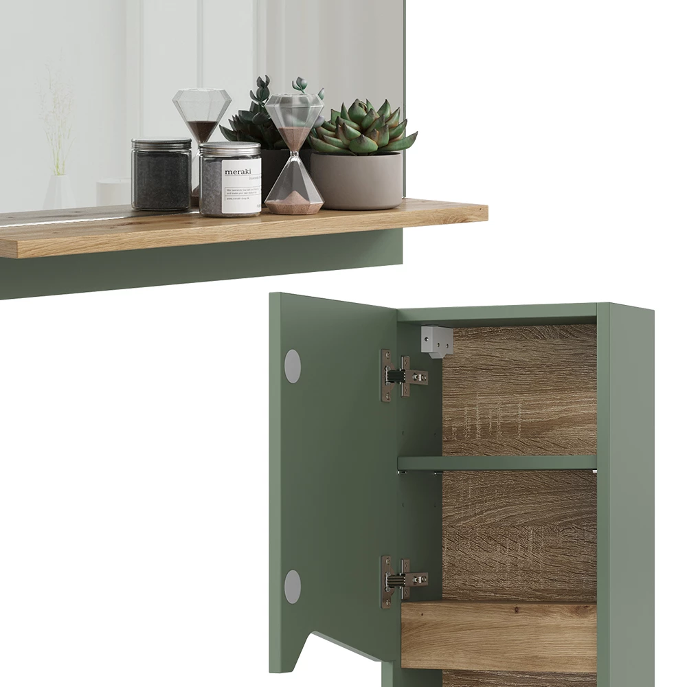 Vicco Badkamermeubelset Groen/Kunstzinnig 4 Teile, Marelle