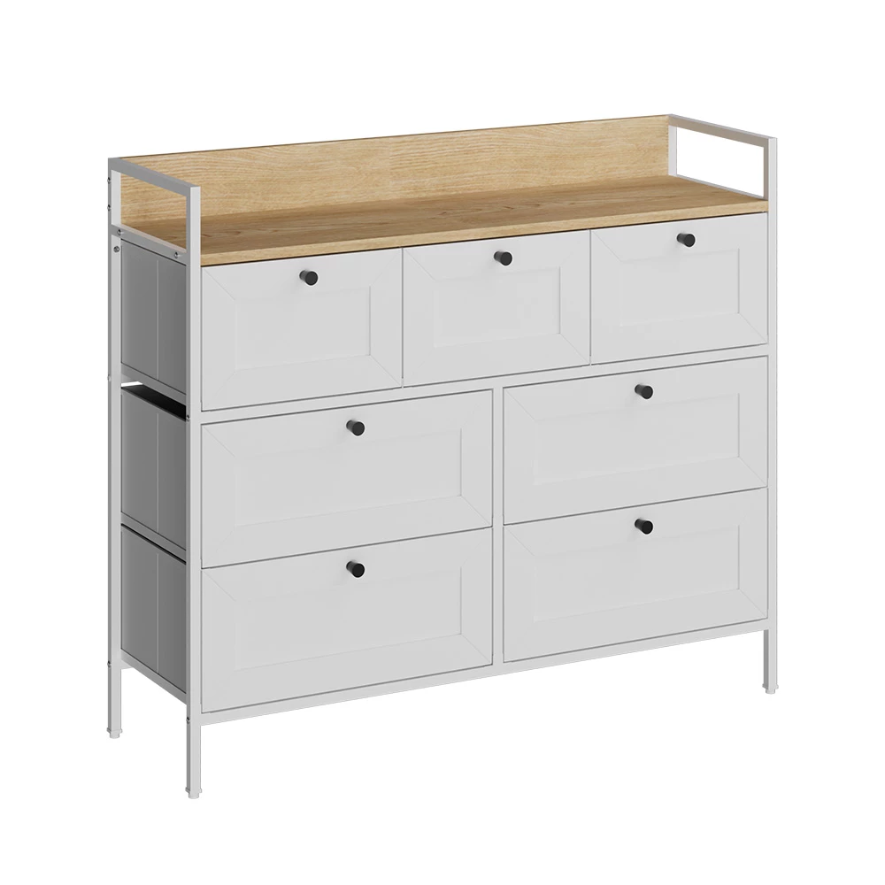 Vicco Sidobord Vit 98x85 cmmed 7 lådor, Belaro