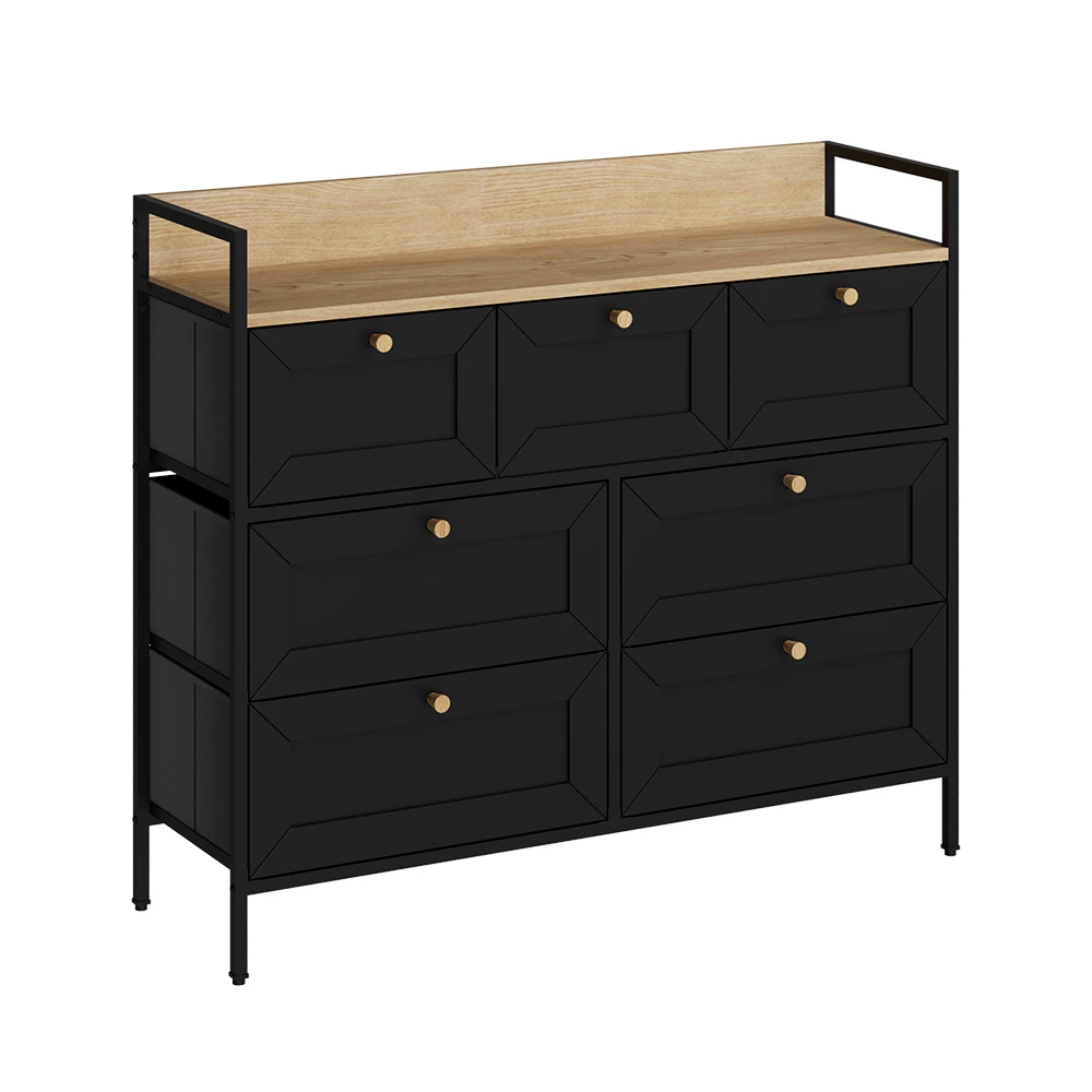 Vicco Príborník čierna 98 x 85 cm so 7 zásuvkami, Belaro