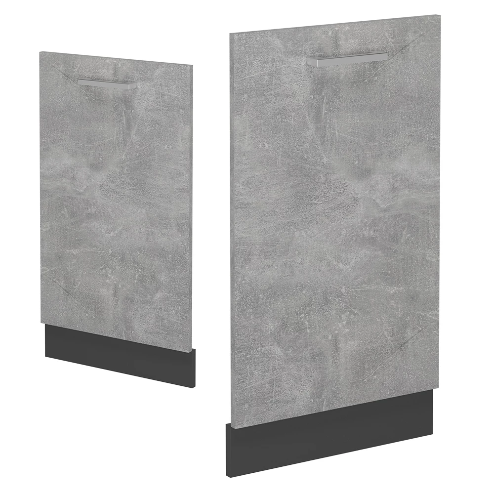 Façade de lave-vaisselle en Béton sur fond blanc avec des éléments décoratifs