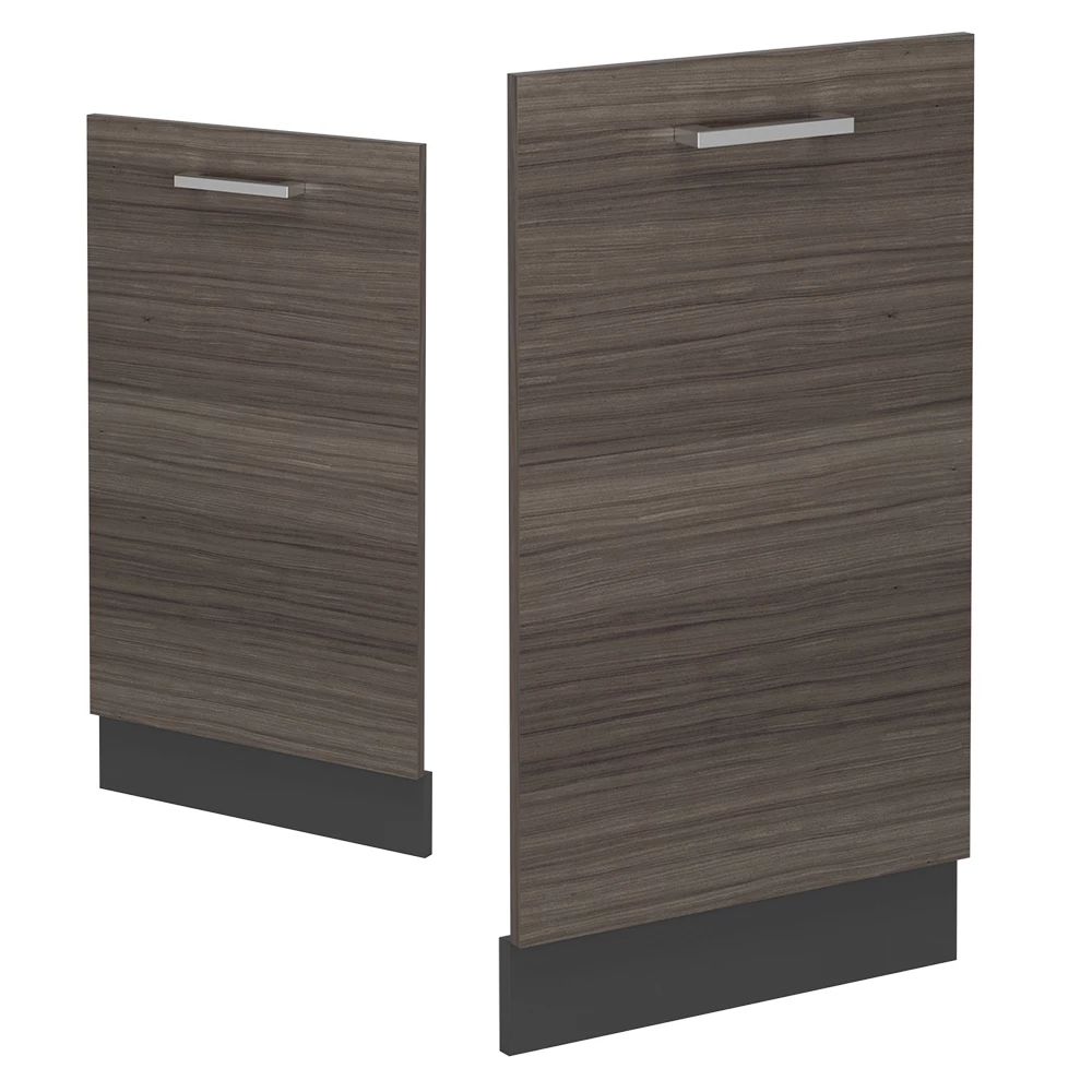 Façade de lave-vaisselle en Gris noble sur fond blanc avec des éléments décoratifs